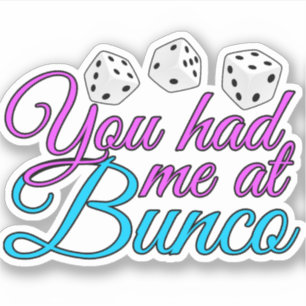 Pegatina Dedo de juego de Bunco lindo Noche de los dados az