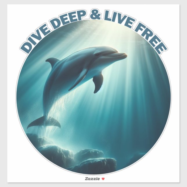 Pegatina Deep Live Free Dolphin (Hoja)
