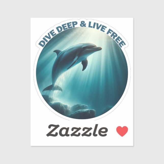 Pegatina Deep Live Free Dolphin (Hoja)