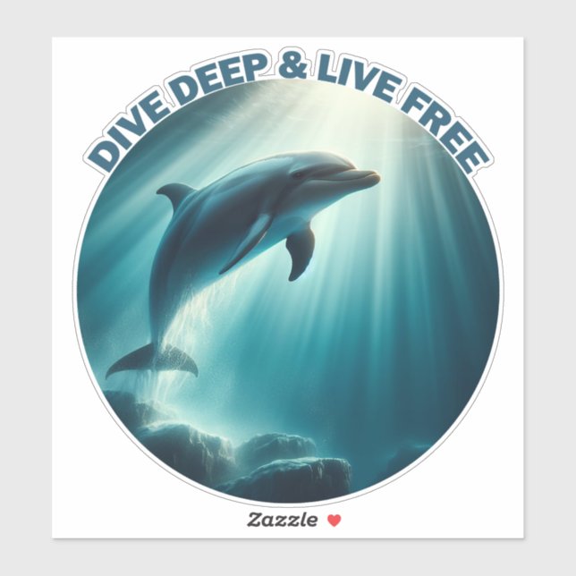 Pegatina Deep Live Free Dolphin (Hoja)