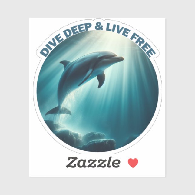Pegatina Deep Live Free Dolphin (Hoja)