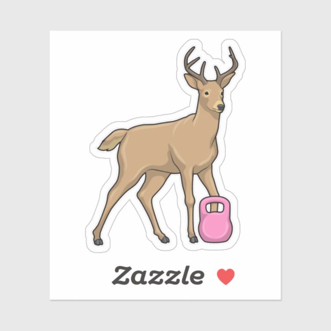 Pegatina Deer Fitness Dumbbell (Hoja)