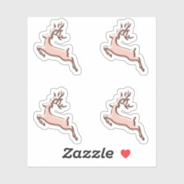 Pegatina Deer Holidays Navidades Rosa Winter Antlers