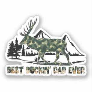 Pegatina Deer Hunter   Pun   Best Dad Ever   Camouflage