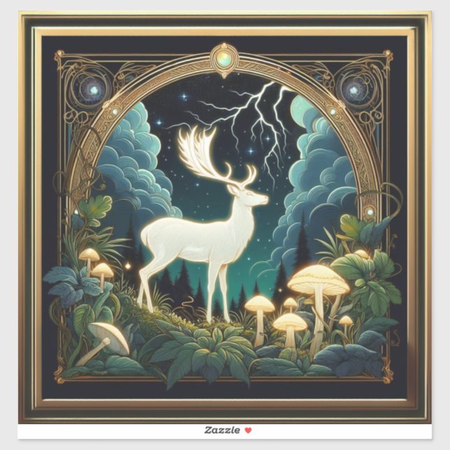 Pegatina deer spirit (Hoja)