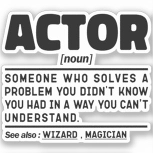 Pegatina Definición de Actor Sustantivo Actuación Divertida