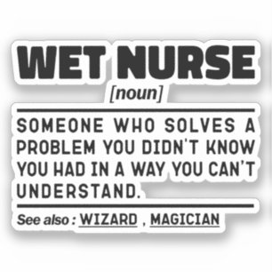 Pegatina Definición de Ama de Cria Sustantivo Niños Cuidado