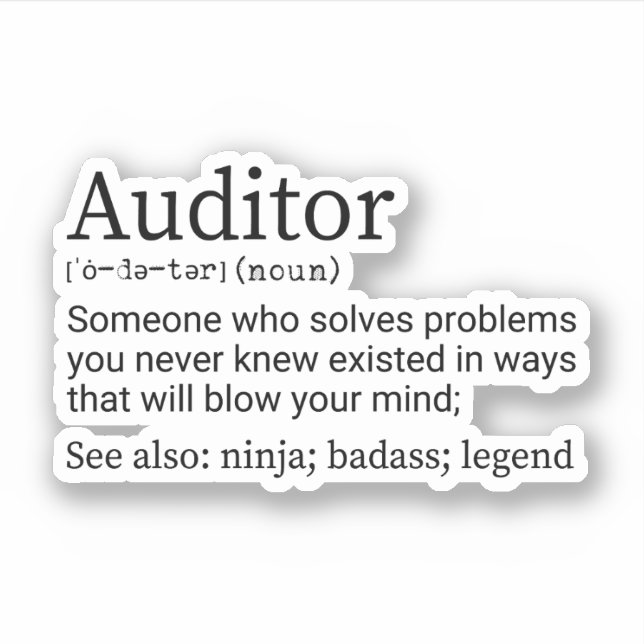 Pegatina Definición De Auditor, Regalo Para Auditor (Anverso)