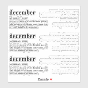 Pegatina Definición de Cumpleaños de Diciembre