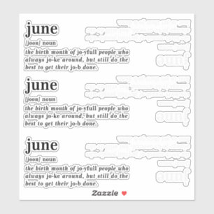 Pegatina Definición de Cumpleaños de Junio