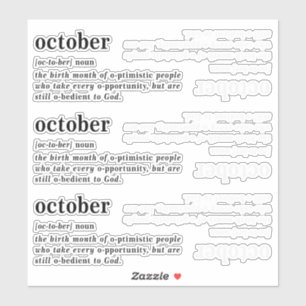 Pegatina Definición de cumpleaños de octubre