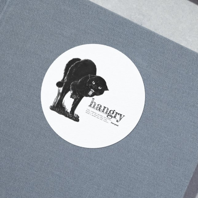 Pegatina Definición de gato negro divertido y ventilado eno (Subido por el creador)