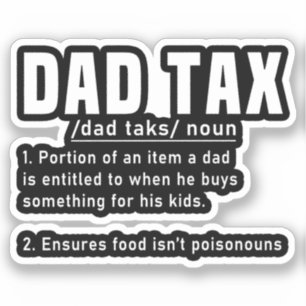 Pegatina Definición de impuestos de papá Padres Día Funny P