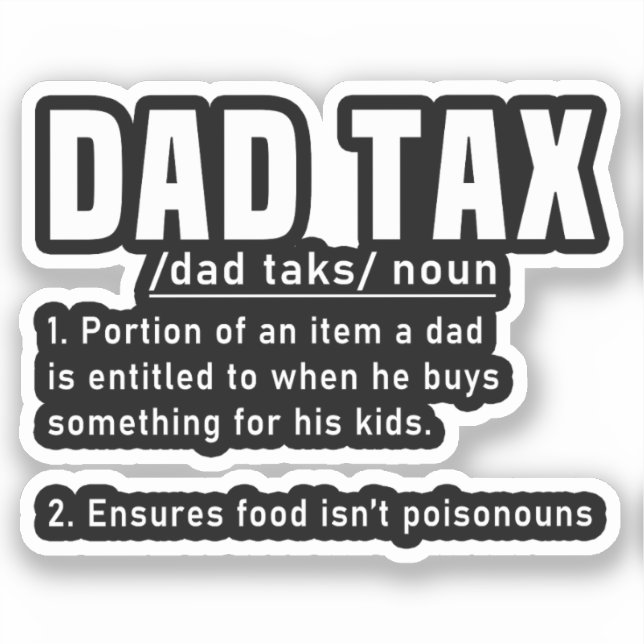 Pegatina Definición de impuestos de papá Padres Día Funny P (Anverso)