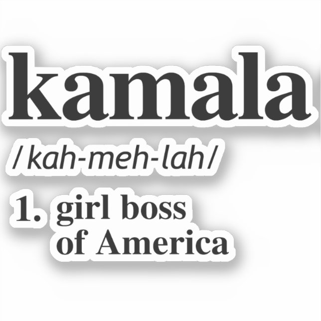 Pegatina Definición de Kamala: Chica jefe de América (Anverso)