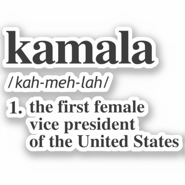 Pegatina Definición de Kamala: Primera Vicepresidenta (Anverso)