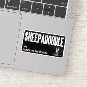 Pegatina Definición de perro de Sheepadoodle, regalo de per
