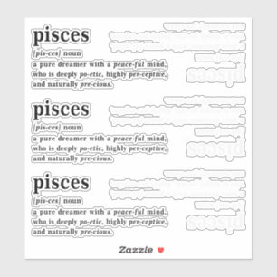 Pegatina Definición de Piscis Regalo Estético de Astrología