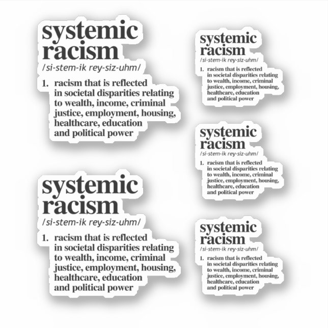 Pegatina Definición de racismo sistémico (Anverso)