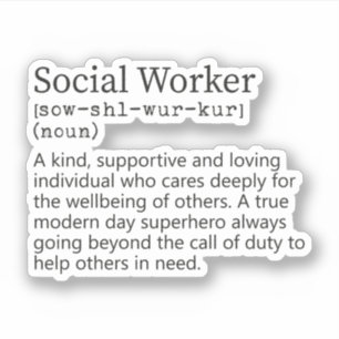 Pegatina Definición de trabajador social, regalo de trabaja