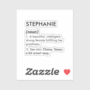 Pegatina Definición del nombre Stephanie editable, nombre p