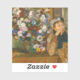 Pegatina Degas, una mujer sentada al lado de una bolsa de f