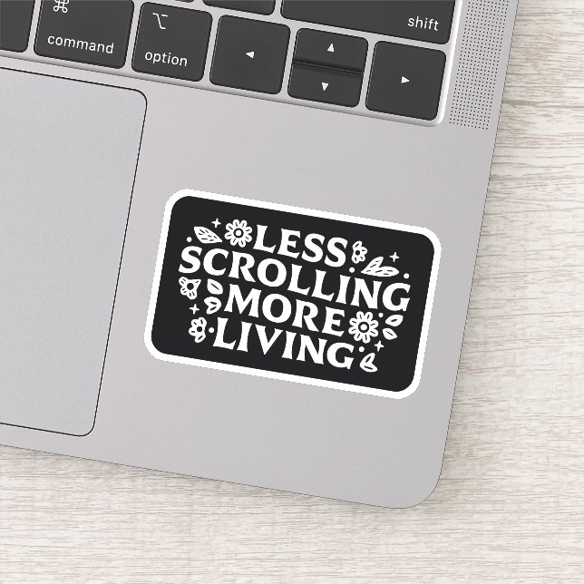 Pegatina Deja de desplazarte citas de doomscrolling estétic (Detalle)