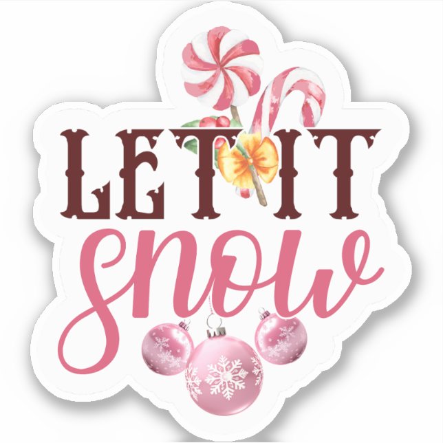 Pegatina Deja que nieve Navidad (Anverso)