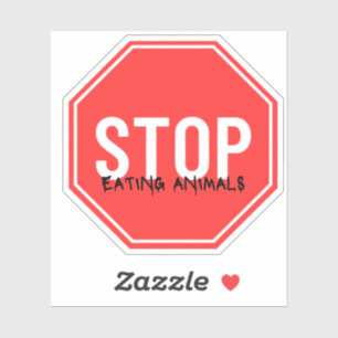 Pegatina Dejen de comer animales, activista de animales med
