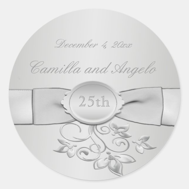 pegatina del 25° Aniversario del Boda (Anverso)
