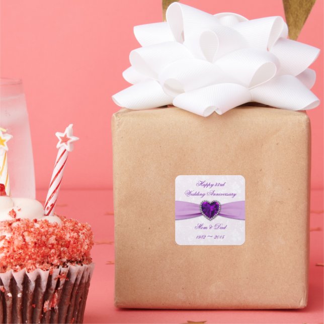 Pegatina del 33° Aniversario del Boda de Damask (Fiesta)