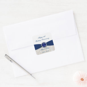 Pegatina del 45° Aniversario del Boda de Damask