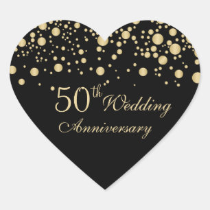 Pegatina del 50° aniversario de Boda de Golden Con