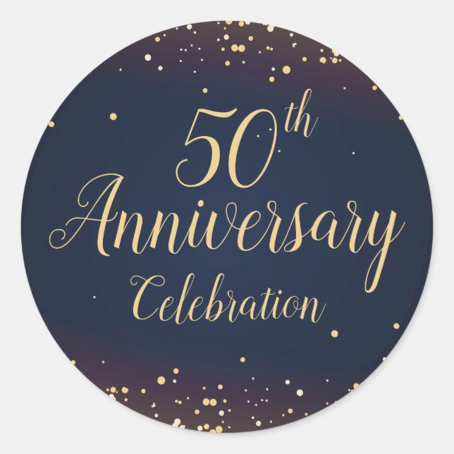 Pegatina del 50° Aniversario de Golden Confetti (Anverso)