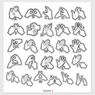 Pegatina del alfabeto de BSL/Auslan: ayuda visual