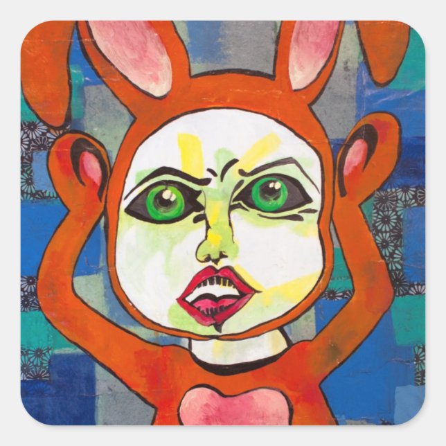 Pegatina del amigo del conejito del abucheo (Anverso)