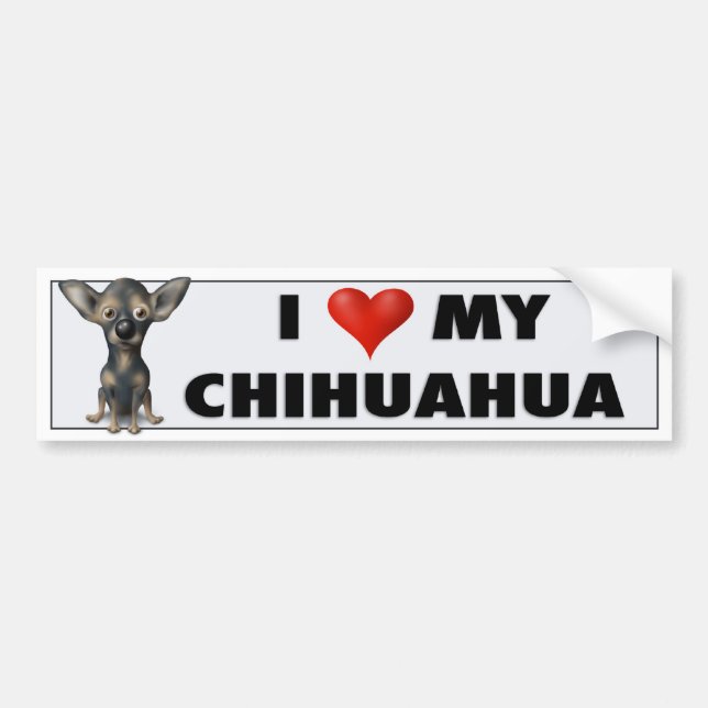 Pegatina del amor de la chihuahua 2 (Frente)