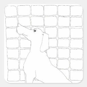 Pegatina del año 2018 del dibujo original de perro