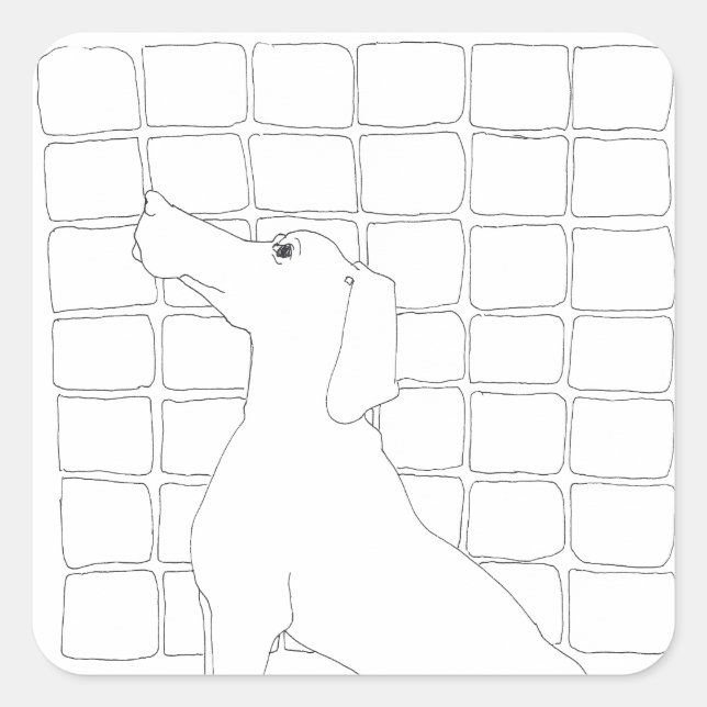 Pegatina del año 2018 del dibujo original de perro (Anverso)