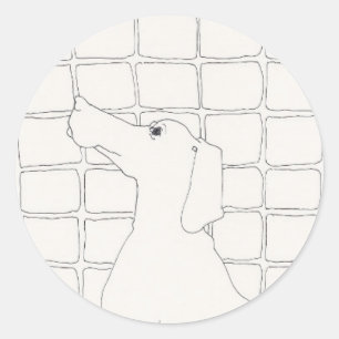 Pegatina del año 2018 del dibujo original de perro