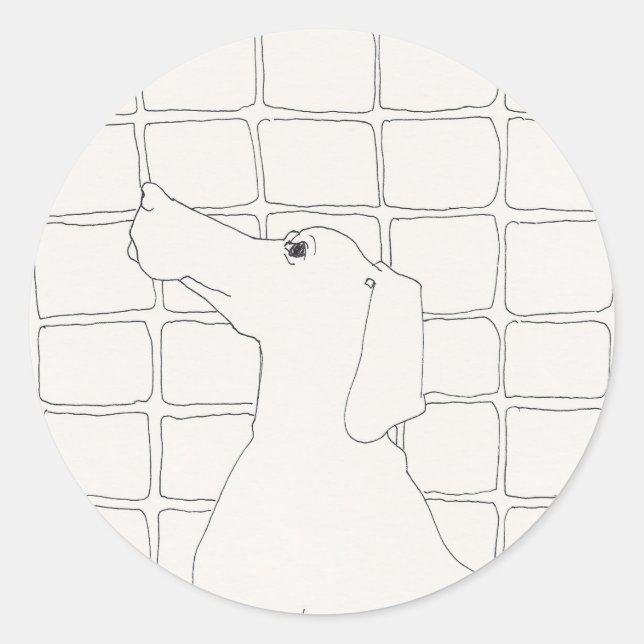 Pegatina del año 2018 del dibujo original de perro (Anverso)