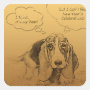 Pegatina del año del perro chino vietnamita humorí