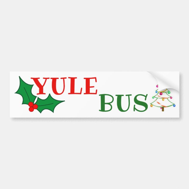Pegatina del árbol 2 de Deco del autobús de Yule (Frente)