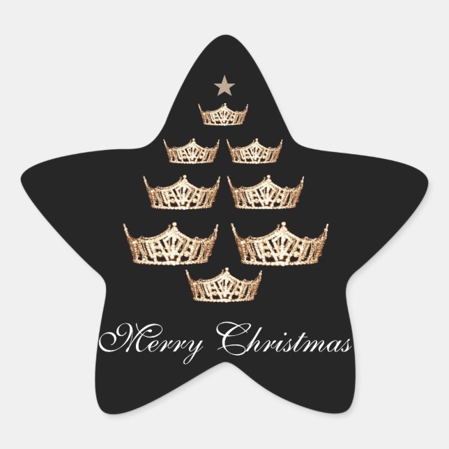 Pegatina del árbol de Navidad de la corona de Miss (Anverso)