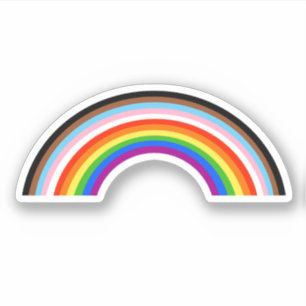Pegatina del arco iris a raya del orgullo progresi