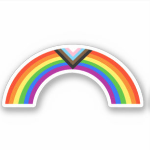 Pegatina del arco iris del orgullo progresivo