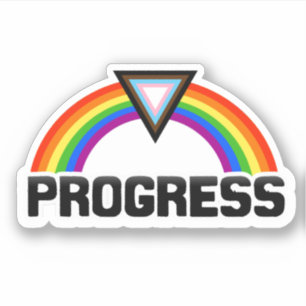 Pegatina del arcoiris del orgullo progresista