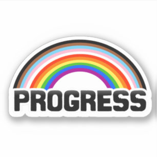 Pegatina del arcoiris del orgullo progresista