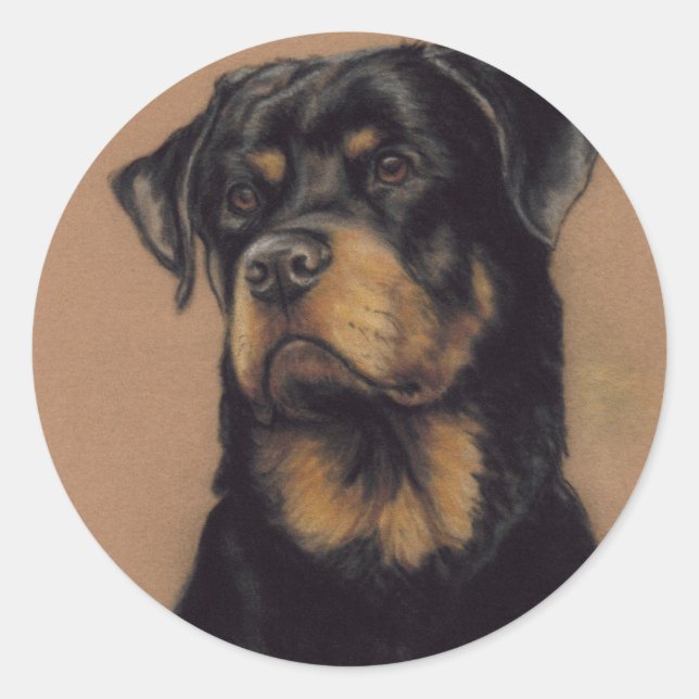 Pegatina del arte del perro de "Rottweiler" (Anverso)