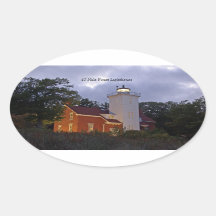 pegatina del atardecer del faro de 40 millas